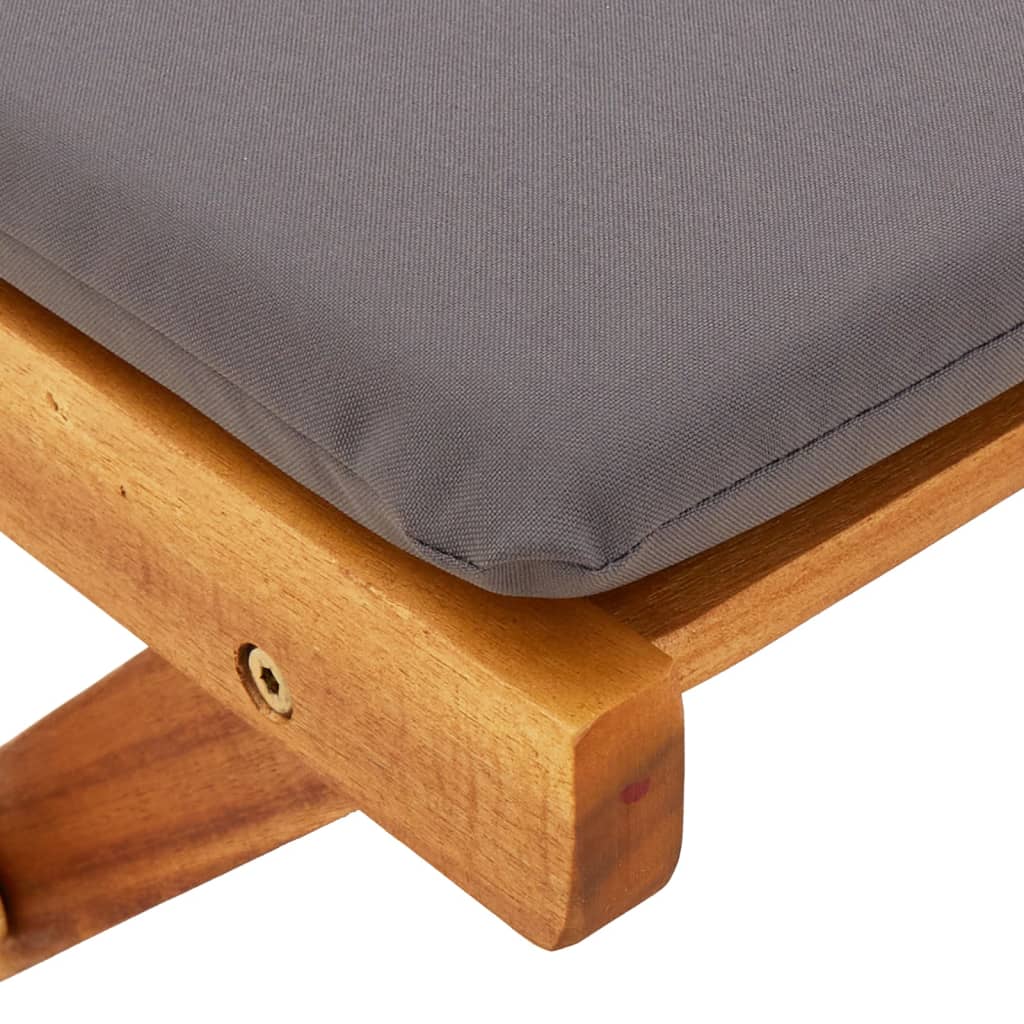 3-tlg. Bistro-Set Klappbar mit Kissen Massivholz Akazie