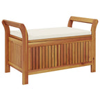 Garten-Truhenbank mit Kissen 91 cm Massivholz Akazie