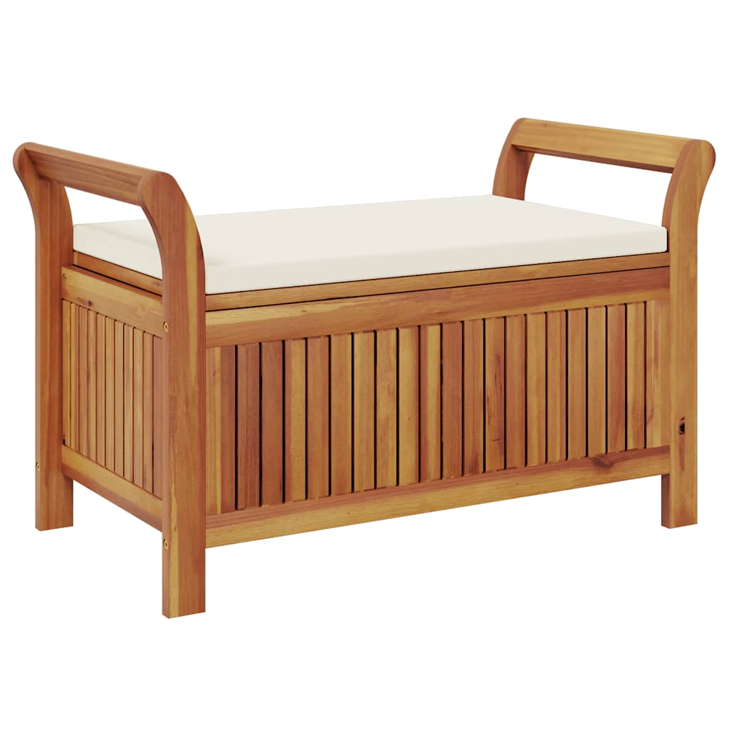 Garten-Truhenbank mit Kissen 91 cm Massivholz Akazie