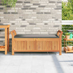 Garten-Truhenbank mit Kissen 126 cm Massivholz Akazie