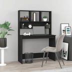 Schreibtisch mit Regal Schwarz 102x45x148 cm Holzwerkstoff
