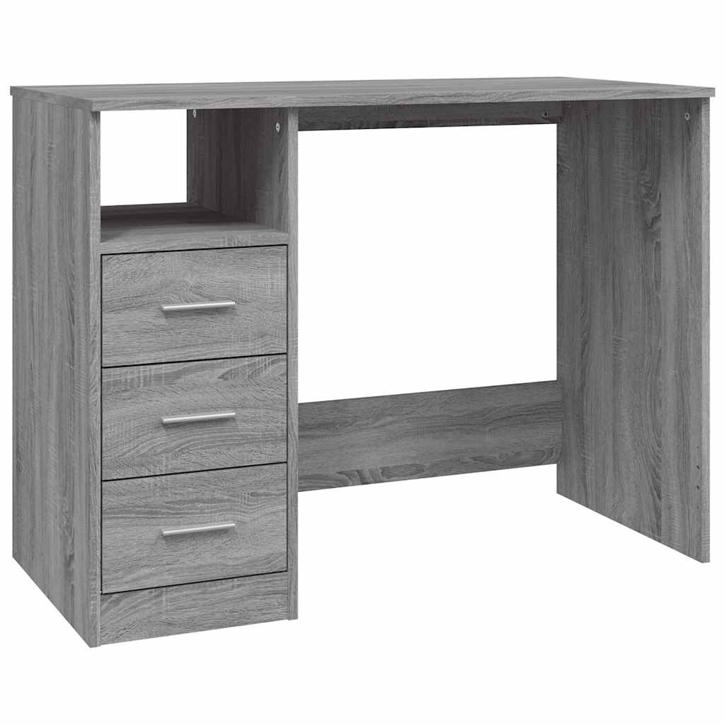 Schreibtisch mit Schubladen Grau Sonoma 102x50x76 cm