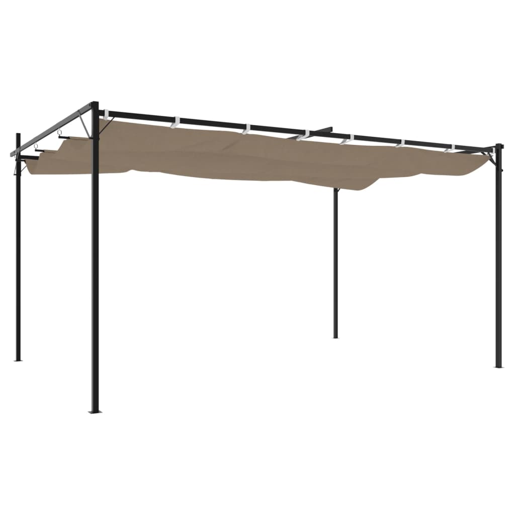 Pergola mit Schiebedach Taupe 395x292x230 cm
