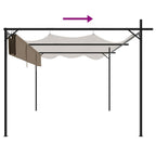 Pergola mit Schiebedach Taupe 395x292x230 cm