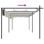Pergola mit Schiebedach Creme 589x292x230 cm