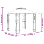 Pavillon mit Dach Anthrazit 300x300x270 cm Stahl