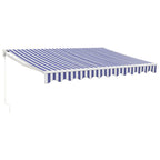 Markise Einziehbar Blau und Weiß 3x2,5 m Stoff und Aluminium