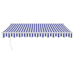 Markise Einziehbar Blau und Weiß 3x2,5 m Stoff und Aluminium