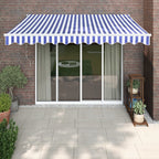 Markise Einziehbar Blau und Weiß 3x2,5 m Stoff und Aluminium