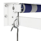 Markise Einziehbar Blau und Weiß 3,5x2,5 m Stoff und Aluminium
