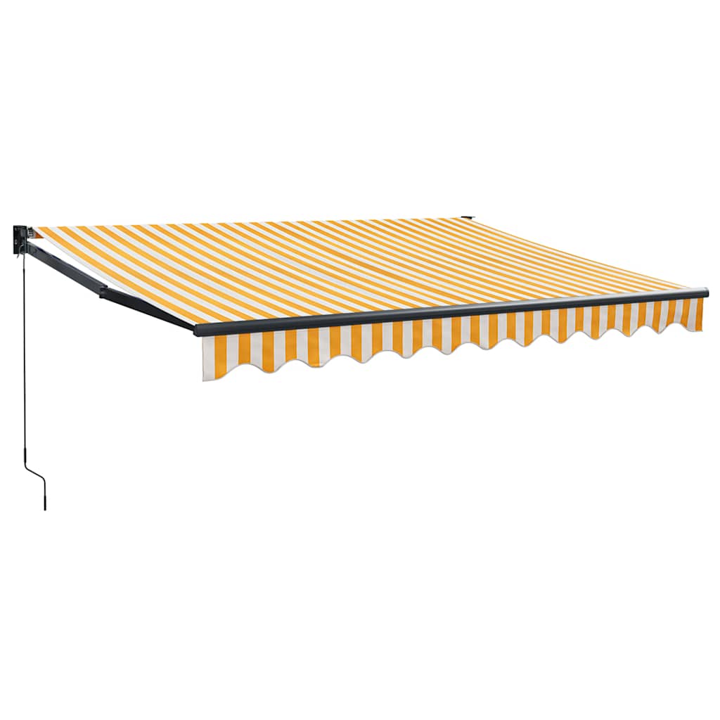 Markise Einziehbar Gelb und Weiß 3x2,5 m Stoff und Aluminium