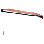 Markise Einziehbar Orange und Braun 4,5x3 m Stoff und Aluminium