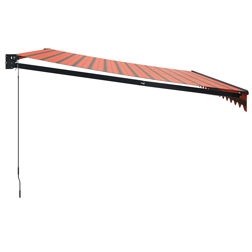 Markise Einziehbar Orange und Braun 4,5x3 m Stoff und Aluminium