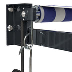 Elektrische Markise mit Kurbel Blau und Weiß 3x2,5 m