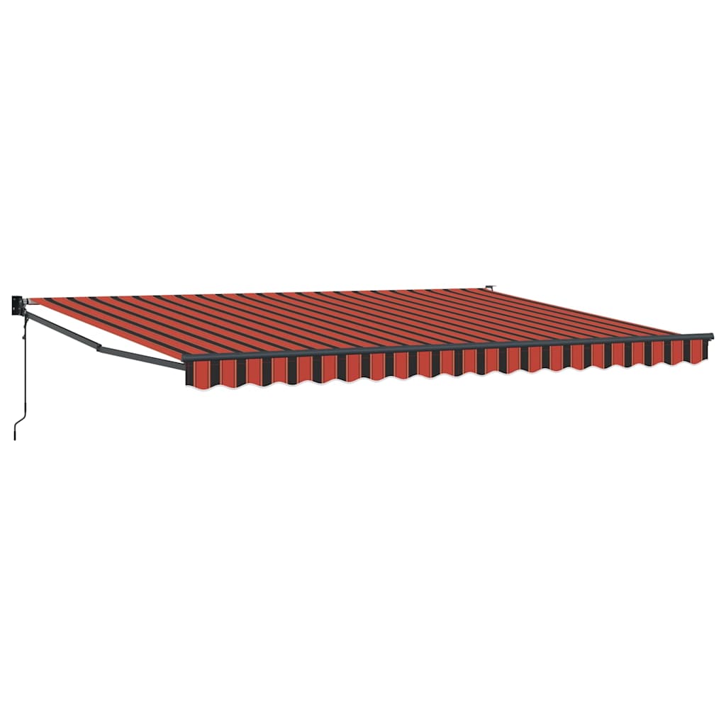 Elektrische Markise mit Kurbel Orange und Braun 4,5x3 m