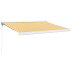 Markise Einziehbar Gelb und Weiß 3,5x2,5 m Stoff und Aluminium