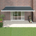 Markise Einziehbar Anthrazit 5x3 m Stoff und Aluminium