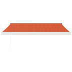 Markise Einziehbar Orange und Braun 3,5x2,5 m Stoff & Aluminium