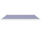Markise Einziehbar Blau und Weiß 4x3 m Stoff und Aluminium