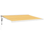 Markise Einziehbar Gelb und Weiß 4,5x3 m Stoff und Aluminium