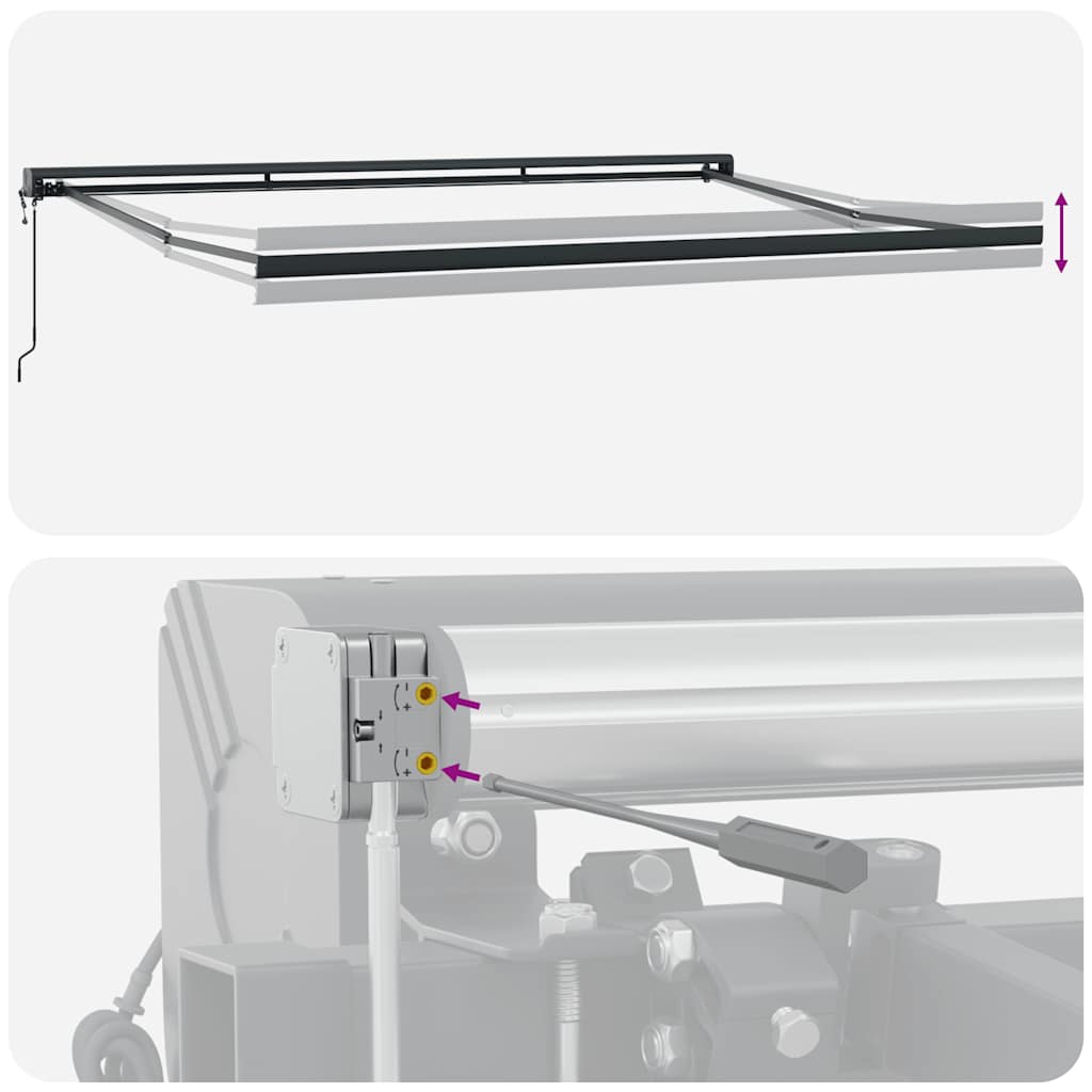 Markise Einziehbar Gelb und Weiß 4,5x3 m Stoff und Aluminium