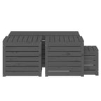 4-tlg. Gartenbox-Set Grau Massivholz Kiefer