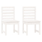 3-tlg. Garten-Bistro-Set Weiß Massivholz Kiefer