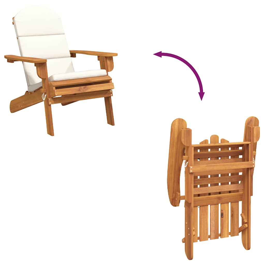 Adirondack-Gartenstuhl mit Kissen Massivholz Akazie