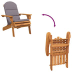 Adirondack-Gartenstuhl mit Kissen Massivholz Akazie