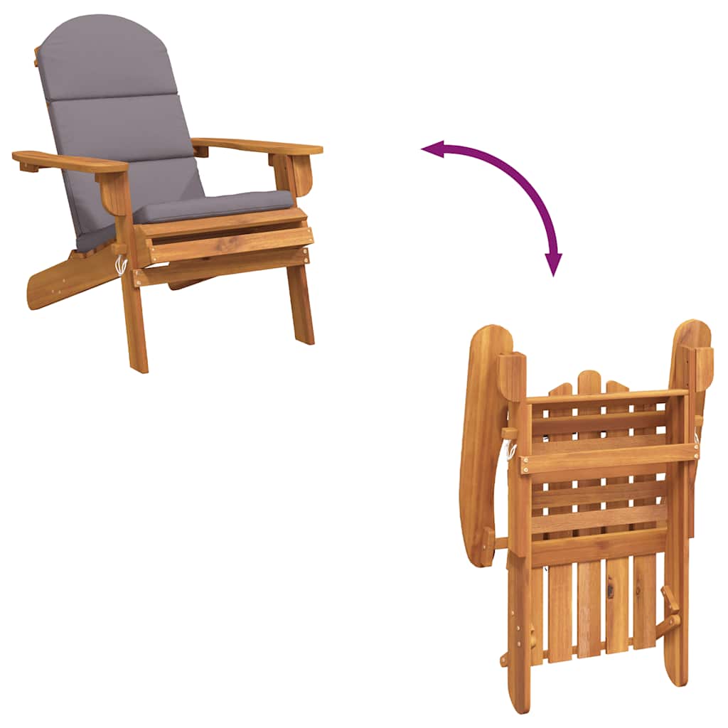 Adirondack-Gartenstuhl mit Kissen Massivholz Akazie