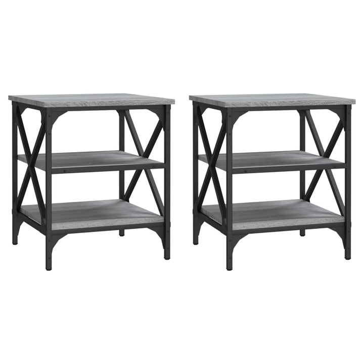 Beistelltische 2 Stk. Grau Sonoma 40x42x50 cm Holzwerkstoff