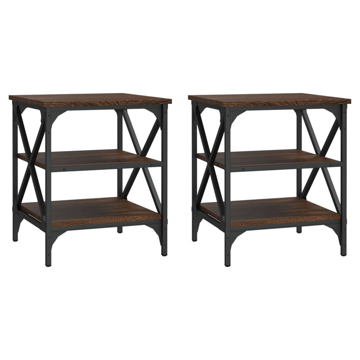 Beistelltische 2 Stk. Braun Eichen-Optik 40x42x50 cm