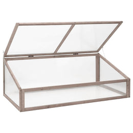 vidaXL Gewächshaus Grau 110x56x39 cm Tannenholz