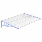 Türvordach Grau und Transparent 122x90 cm Polycarbonat