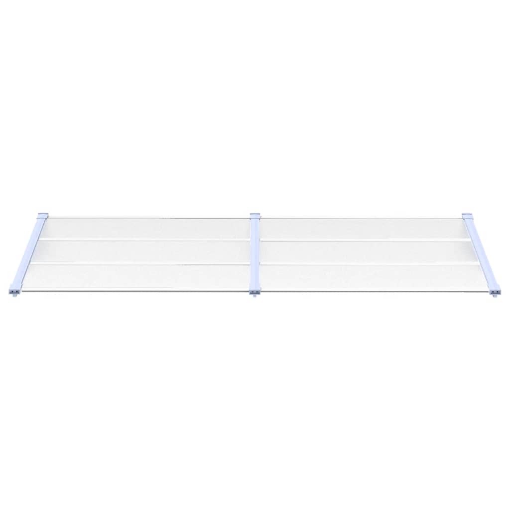 Türvordach Grau und Transparent 239x90 cm Polycarbonat