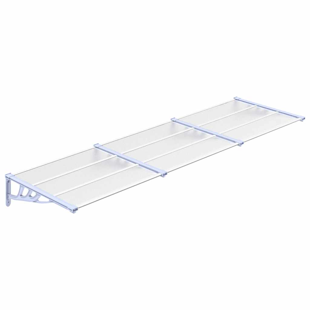 Türvordach Grau und Transparent 297,5x90 cm Polycarbonat