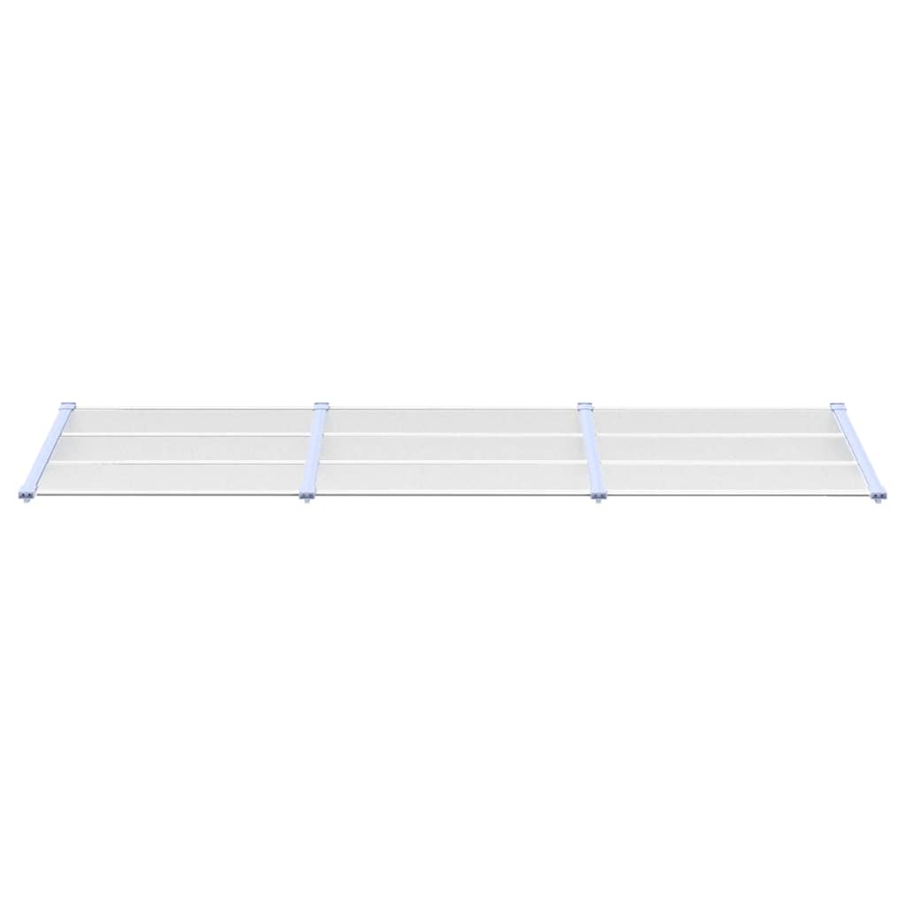 Türvordach Grau und Transparent 297,5x90 cm Polycarbonat
