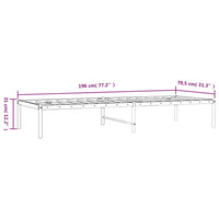 Bettgestell Metall Schwarz 75x190 cm