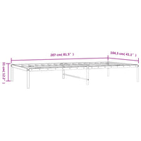 Bettgestell Metall Schwarz 100x200 cm