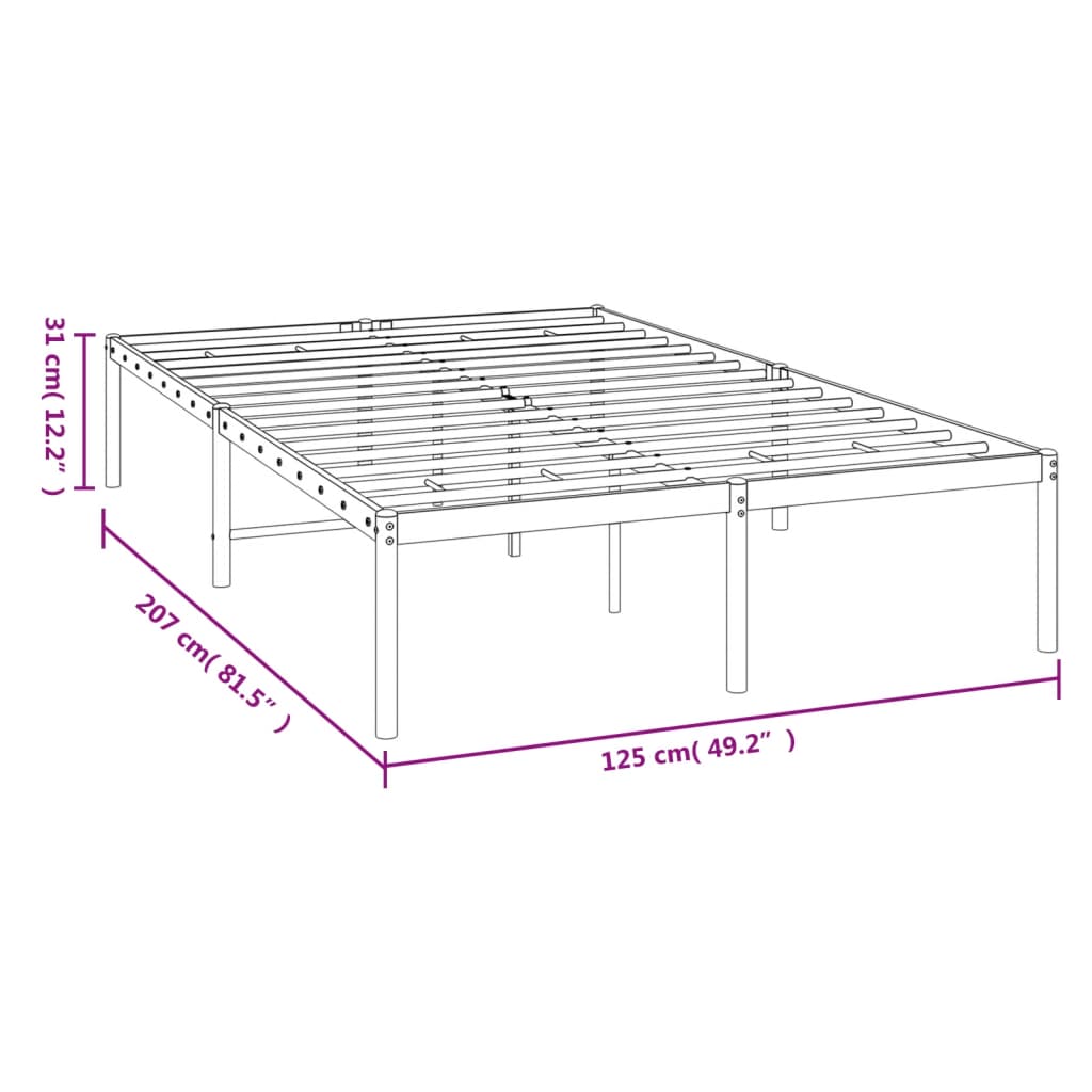 Bettgestell Metall Schwarz 120x200 cm