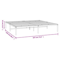 Bettgestell Metall Schwarz 183x213 cm