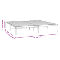 Bettgestell Metall Schwarz 193x203 cm