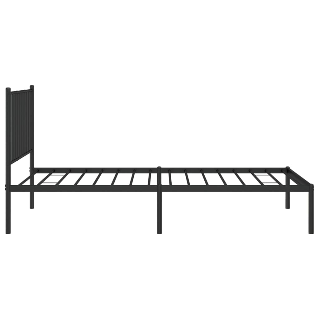 Bettgestell mit Kopfteil Metall Schwarz 90x190 cm