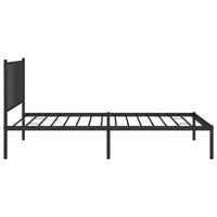 Bettgestell mit Kopfteil Metall Schwarz 100x190 cm