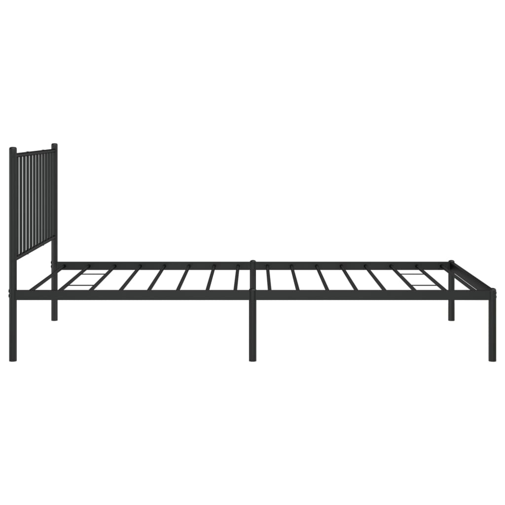 Bettgestell mit Kopfteil Metall Schwarz 100x200 cm