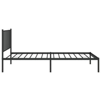 Bettgestell mit Kopfteil Metall Schwarz 100x200 cm