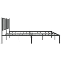 Bettgestell mit Kopfteil Metall Schwarz 120x190 cm