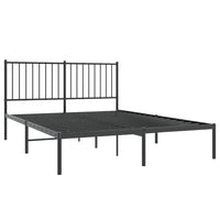 Bettgestell mit Kopfteil Metall Schwarz 140x190 cm