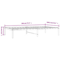 Bettgestell Metall Weiß 100x190 cm