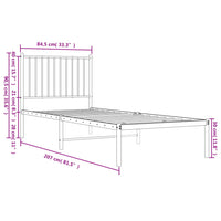 Bettgestell mit Kopfteil Metall Weiß 80x200 cm